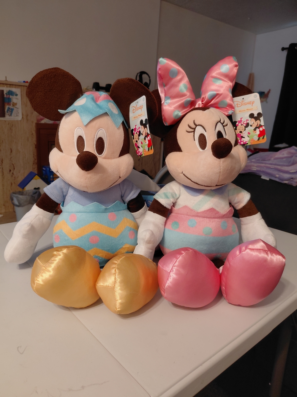 Disney Mickey & Minnie Easter Plush Duo - Pastel Pink & Blue